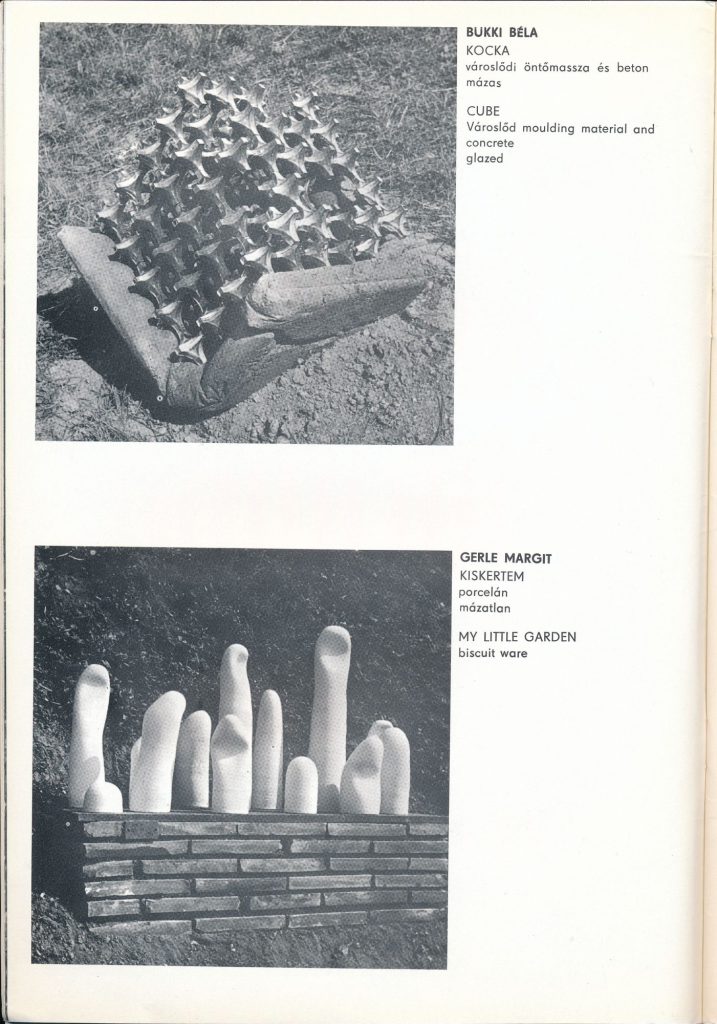 Katalógusoldal a „Kocka" című munkával – Kerámia szimpozion, Siklós, 1976–77