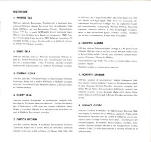 III. Kerámia Symposion, Siklós, 1971, katalógus, 6. lap: a résztvevők — Bükki Béla életrajza