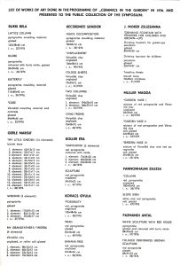 Kerámia a kertben I–II., Siklós, 1976–77, katalógus, 20. lap: az 1976-os tárgyjegyzék angolul